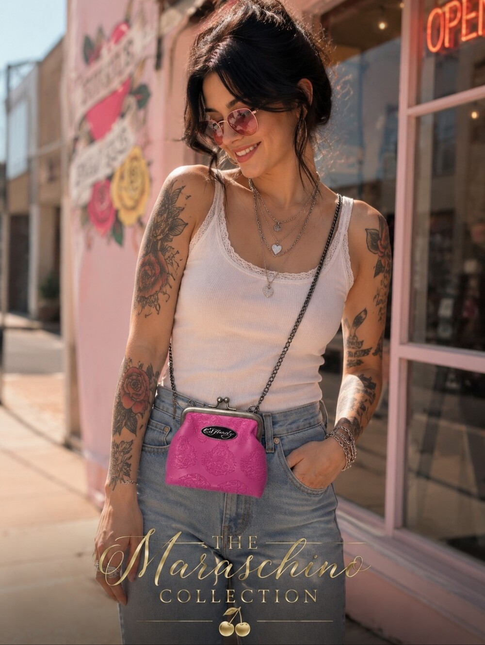 Ed Hardy Pink Kiss Lock Micro Bag | Y2K